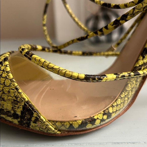 Aldo Yellow and Black Snake Print Heels - Picture 7 of 9